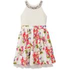 Girls 7-16 Speechless Embellished Lace Floral Skirt Halter Dress, Girl's, Size: 7, White Oth