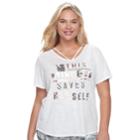 Juniors' Plus Size Her Universe Star Wars This Princess Saves Herself Graphic Tee, Teens, Size: 2xl, White
