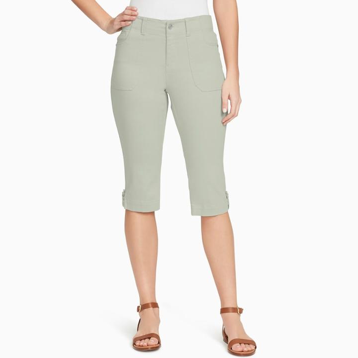Petite Gloria Vanderbilt Bianca Skimmer Capris, Women's, Size: 12 Petite, Lt Green