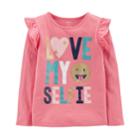 Girls 4-14 Carter's Love My Selfie Graphic Tee, Size: 8, Pink