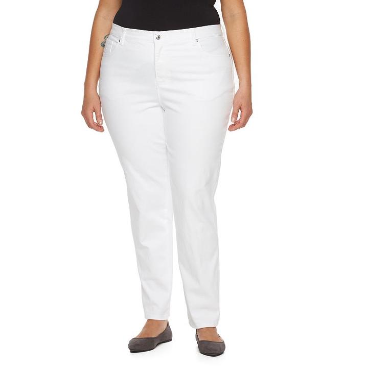 Plus Size Gloria Vanderbilt Amanda Classic Tapered Jeans, Women's, Size: 18w Short, White