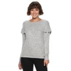 Women's Juicy Couture Embellished Ruffle Sleeve Top, Size: Small, Heather Gray
