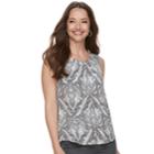 Petite Croft & Barrow&reg; Pleated Swing Tank, Women's, Size: L Petite, Med Grey