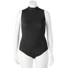 Juniors' Plus Size Mudd&reg; Mockneck Bodysuit, Girl's, Size: 3xl, Black