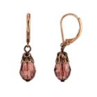 1928 Simulated Crystal Drop Earrings, Women's, Red