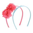 Girls Carter's 2-pk. Beaded & Flower Plastic Headbands, Girl's, Size: 3 And Up, Multicolor