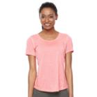 Petite Women's Tek Gear&reg; Base Layer Workout Tee, Size: L Petite, Brt Pink