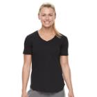 Petite Tek Gear&reg; Easy V-neck Workout Tee, Women's, Size: Xl Petite, Black