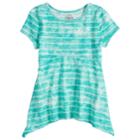 Girls 7-16 So&reg; Shark-bite Hem Tee, Size: 16, Med Blue