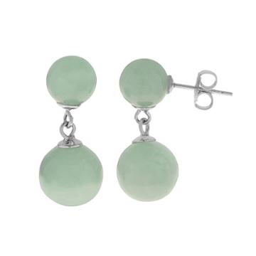 Pearlustre By Imperial Sterling Silver Jade Drop Earrings, Women's, Green