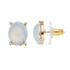 Lc Lauren Conrad Simulated Opal Cabochon Nickel Free Oval Stud Earrings, Women's, White