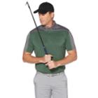 Men's Grand Slam On Course Colorblock Heathered Performance Golf Polo, Size: Small, Green
