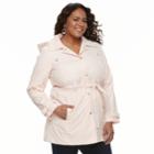 Plus Size Weathercast Hooded Bonded Trench Coat, Women's, Size: 1xl, Yellow