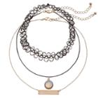 Mudd&reg; Choker, Cord & Bar Link Necklace Set, Women's, Ovrfl Oth
