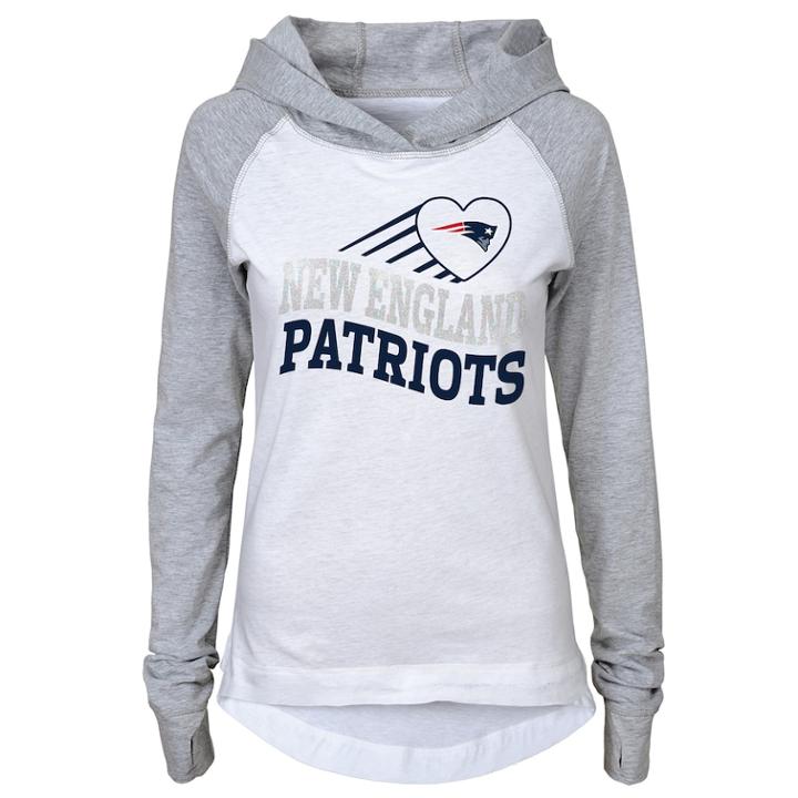 Girls 7-16 New England Patriots Fan Wave Hoodie, Size: S 7-8, White
