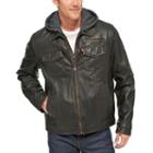 Husky Big & Tall Levi's Faux-leather Hooded Jacket, Size: 3xl Tall, Dark Brown