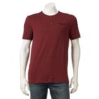 Men's Rock & Republic Textured Henley Tee, Size: Large, Dark Red