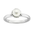 Stacks And Stones Sterling Silver Freshwater Cultured Pearl Stack Ring, Women's, Size: 10, White