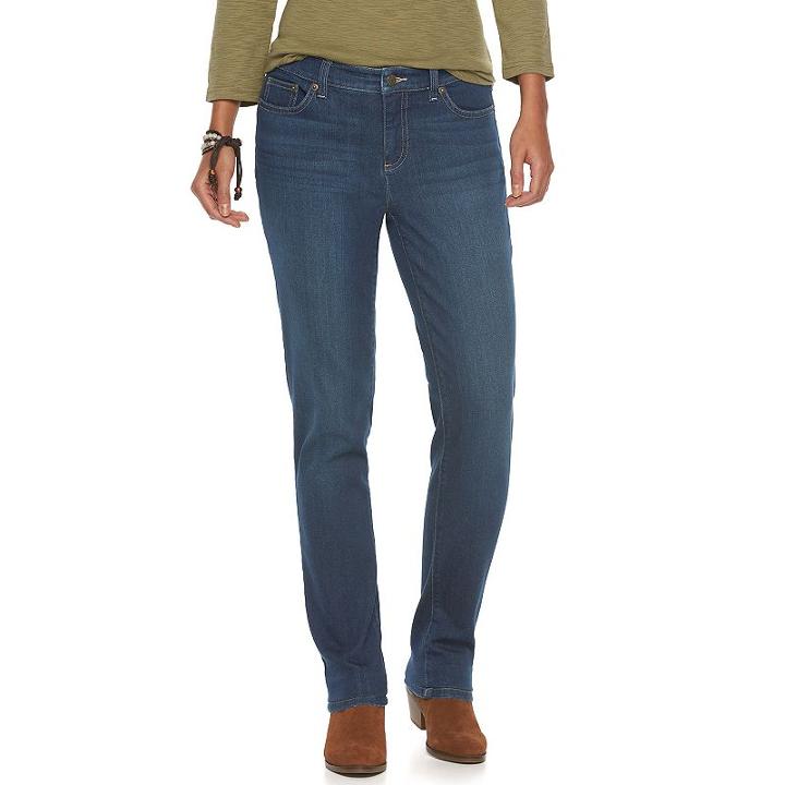 Women's Chaps Classic Fit Slim-leg Jeans, Size: 4, Blue