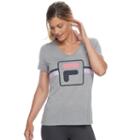Women's Fila Sport&reg; Logo Short Sleeve Graphic Tee, Size: Small, Light Grey