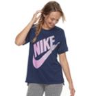 Women's Nike Sportswear Large Logo Graphic Tee, Size: Medium, Med Blue