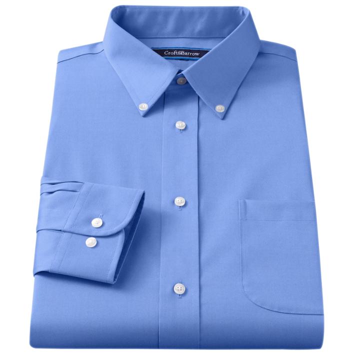 Men's Croft & Barrow&reg; Classic-fit Easy Care Button-down Collar Dress Shirt, Size: 18-34/35, Blue