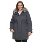 Plus Size Apt. 9&reg; Hooded Faux-fur Trim Cotton Parka, Women's, Size: 3xl, Med Grey