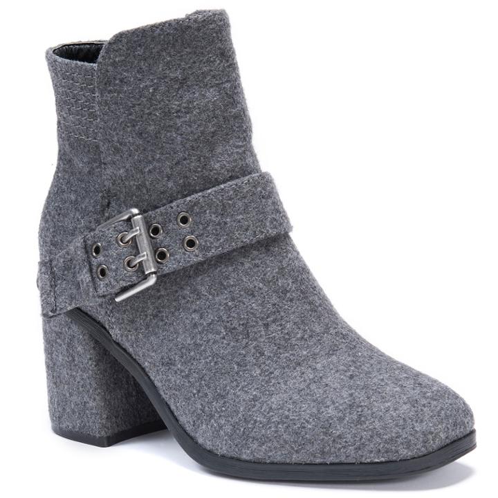 Muk Luks Mae Women's Water Resistant Ankle Boots, Size: 6, Dark Grey