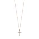 10k Rose Gold 1/4 Carat T.w. Diamond Cross Pendant Necklace, Women's, Size: 18, White