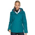 Women's Zeroxposur Brielle Hooded 3-in-1 Systems Jacket, Size: Large, Turquoise/blue (turq/aqua)
