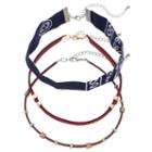 Mudd&reg; Bandana & Faux Suede Choker Necklace Set, Women's, Multicolor