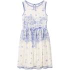 Girls 7-16 Speechless Illusion Neck Floral Skater Dress, Girl's, Size: 8, Brt Purple