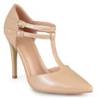 Journee Collection Tru Women's T-strap High Heels, Girl's, Size: Medium (7.5), Med Beige