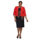 Plus Size Maya Brooke Floral Dress & Jacket Set, Women's, Size: 20 W, Red