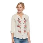 Women's Sonoma Goods For Life&trade; Embroidered Utility Shirt, Size: Xs, White Oth