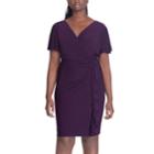 Plus Size Chaps Ruffle Faux-wrap Dress, Women's, Size: 20 W, Purple