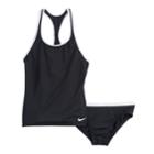 Girls 7-14 Nike 2-pc. Racerback Tankini Swimsuit Set, Size: 14, Black