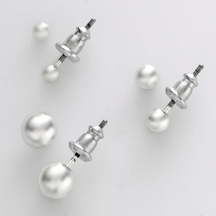 Apt. 9&reg; Silver Tone Stud Earring Set, Women's, Grey