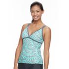 Women's Free Country Medallion Tankini Top, Size: Medium, Blue Other