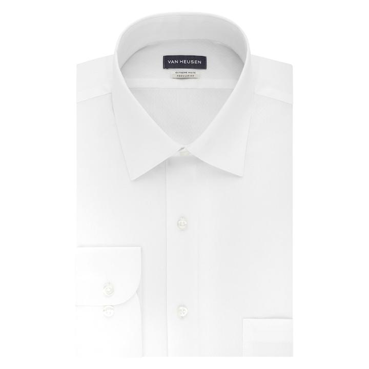 Men's Van Heusen Extreme Fade-resistant Regular-fit Dress Shirt, Size: M-34/35, White