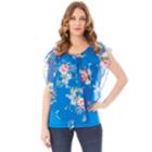 Women's Apt. 9&reg; Printed Popover Top, Size: Xl, Blue Multi Floral