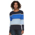 Women's Croft & Barrow&reg; Essential Cable-knit Sweater, Size: Small, Blue