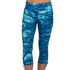 Women's Jockey Sport Texture Weave Print Capri Leggings, Size: Large, Med Green