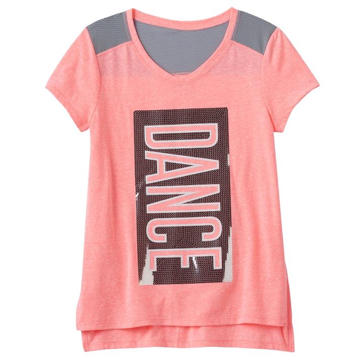 Girls 7-16 So&reg; Blocked Mesh Tee, Size: 14, Brt Pink