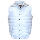 Men's Franchise Club Geo Quilted Hooded Lambskin Leather Vest, Size: Xxl, White