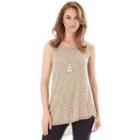 Women's Ab Studio Asymmetrical Hem Necklace Tank, Size: Small, Beige Oth