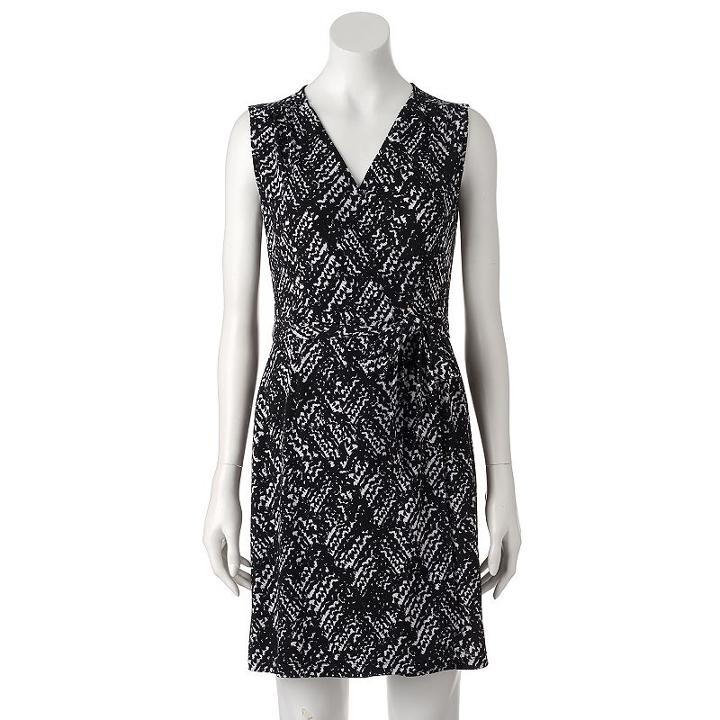 Women's Apt. 9&reg; Print Faux-wrap Dress, Size: Xl, Oxford