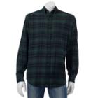 Big & Tall Croft & Barrow&reg; Classic-fit Plaid Flannel Button-down Shirt, Men's, Size: Xl Tall, Dark Green
