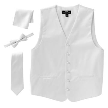 Big & Tall Steven Land Solid 4-pc. Vest Set, Men's, Size: 5xl, White