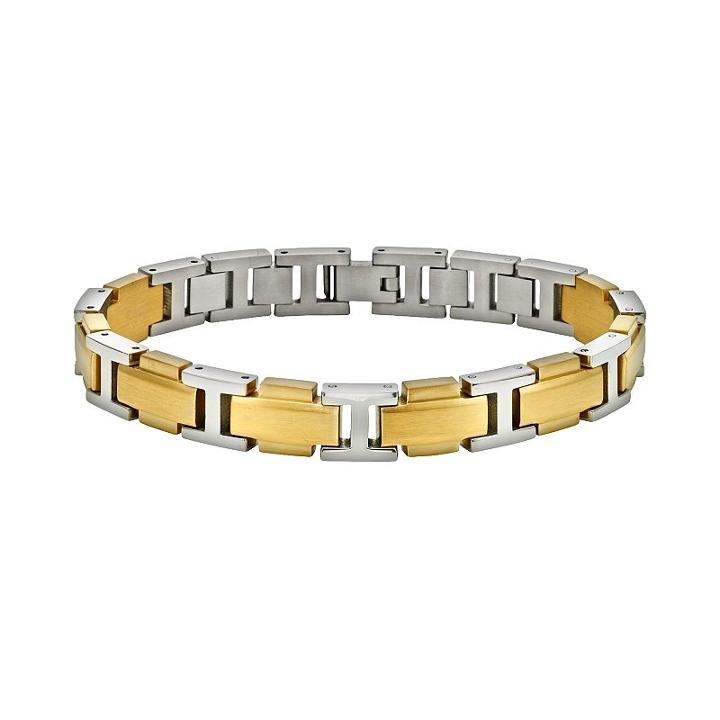Axl By Triton Men's Stainless Steel Bracelet, Size: 8.5, Brown